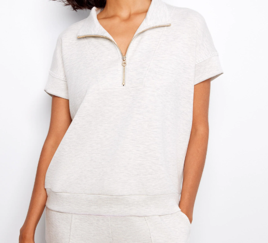 Soft Scuba Short Sleeve Half-Zip Top