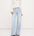 Mid-Rise Wide-Leg Drawstring Jean